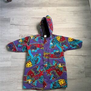 Vintage BRAVO! Kids Hooded Jacket Colorful Circus Print Made in Canada